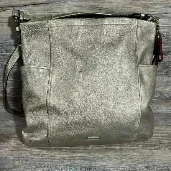 Coach Metallic Leather Crossbody Tote Shoulder Bag Style #F16509 - Picture 16 of 16